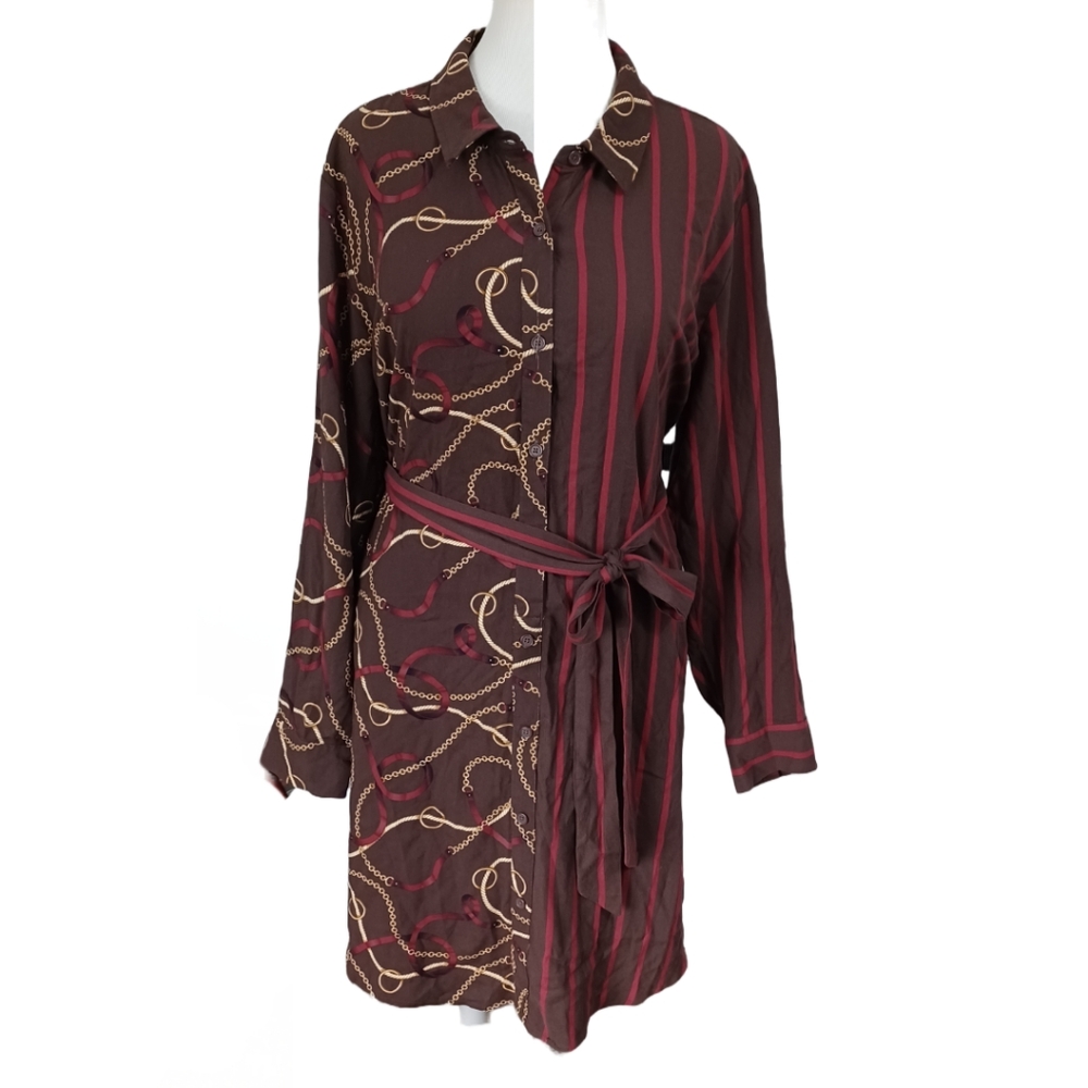 CATO SHIRT STYLE DRESS WITH TIE BELT 18/20W
